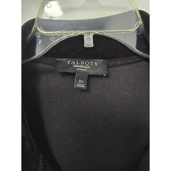 Talbot Womens Plus Velour Black Jacket Coat Size 3X Black Winter lightweight - Picture 3 of 5